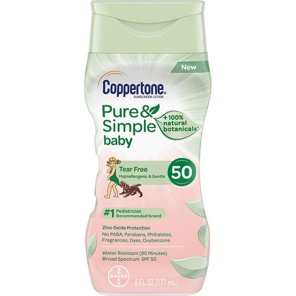 美国最好的儿童防晒霜推荐之一 Coppertone pure simple baby tear free mineral based sunscreen