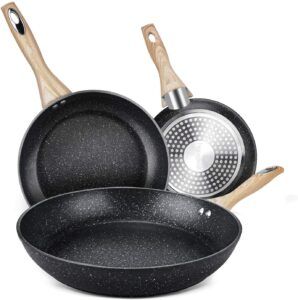一套三款且价格实惠的不粘锅 Homgeek Frying Pans