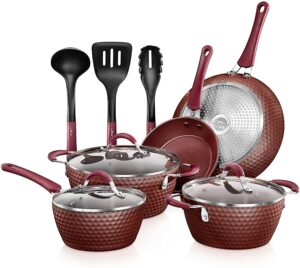 最佳铝制不粘炊具套装 NutriChef Nonstick Cookware Excilon Home Kitchen Ware Pots & Pan Set
