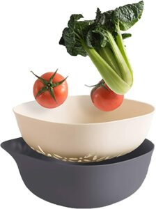 清洗蔬菜用的盆和过滤器 Kitchen Colander 2 in 1 Fruit and Vegetable Strainer Bowl Sets