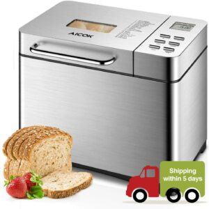 最适合初学者使用的面包机 Aicok Stainless Steel Bread Machine