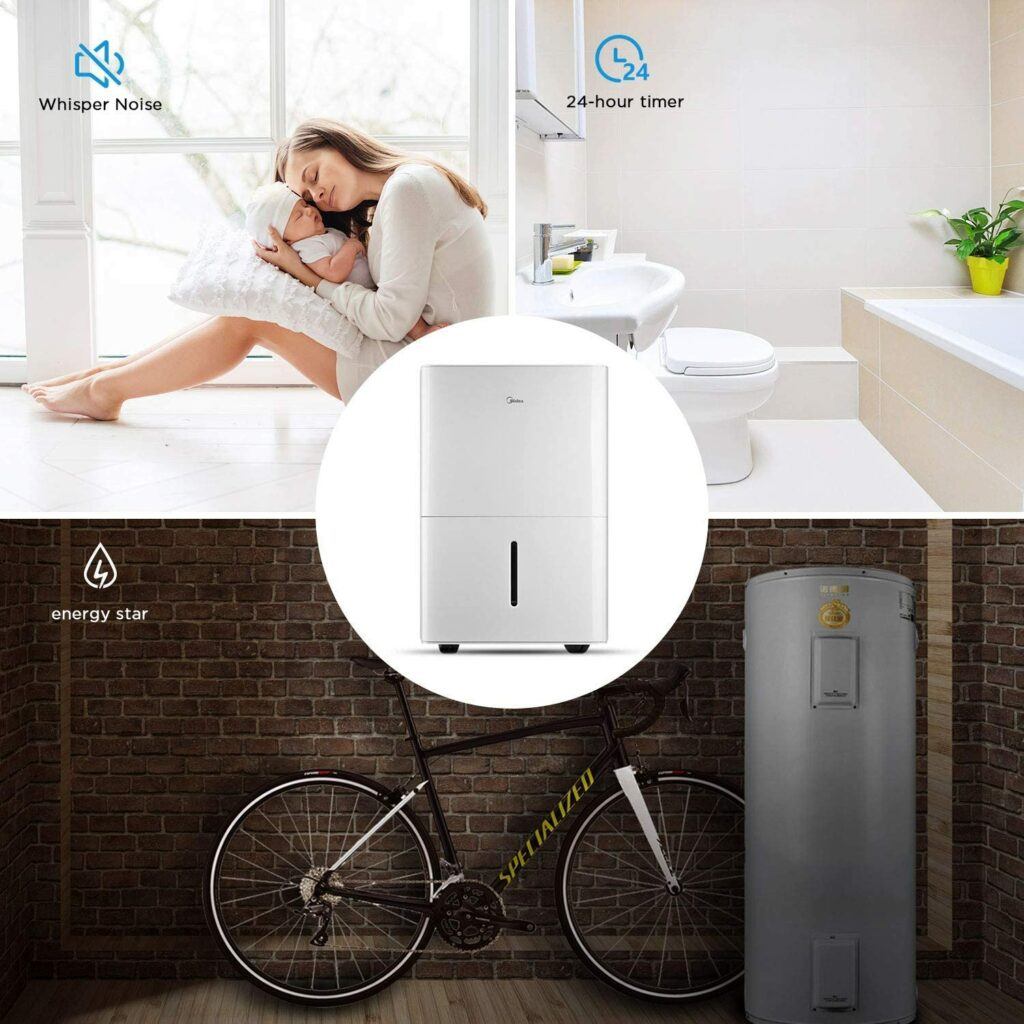 室内覆盖面积很大的一款除湿器 MIDEA Dehumidifier with Reusable Air Filter