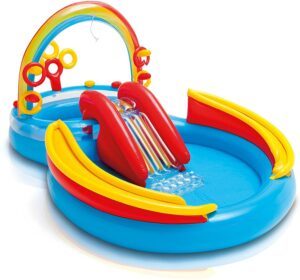 带滑梯的小充气游泳池 Intex Rainbow Ring Inflatable Play Center