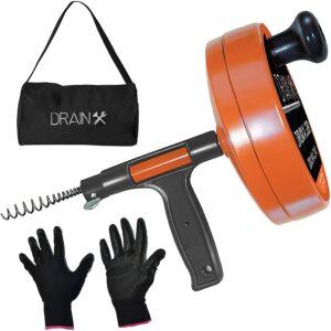 浴室管道清理器 Drainx Pro Steel Drum Auger Plumbing Snake