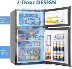 带冰柜的迷你小冰箱 Euhomy Mini Fridge with Freezer 3.2 Cu.Ft