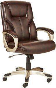 AmazonBasics High-Back Leather Executive Adjustable Office Desk Chair