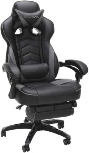 RESPAWN RSP-110 Reclining Ergonomic Gaming Chair with Footrest in Gray