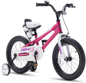 儿童自由式自行车带训练轮 RoyalBaby Kids Bike Boys Girls Freestyle Bicycle 12 14 16 Inch with Training Wheels, 16 18 20 with Kickstand Child's Bike