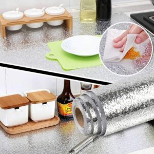 厨房防油贴纸 Kitchen Backsplash Wallpaper Peel and Stick Shelf Liner Oil Proof Sticker