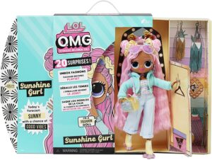 LOL Surprise OMG Sunshine Gurl 时尚娃娃玩具 LOL Surprise OMG Sunshine Gurl Fashion Doll - Dress Up Doll Set with 20 Surprises for Girls