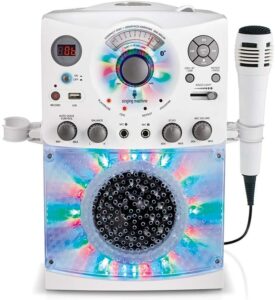 卡拉OK机 Singing Machine SML385UW Bluetooth Karaoke System with LED Disco Lights, CD+G, USB, and Microphone