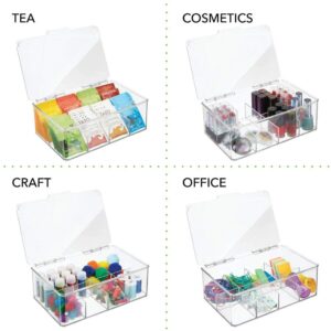 带透明顶盖的塑料储物架：mDesign Stackable Plastic Tea Bag Holder Storage Bin Box