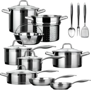 最佳多功能式不锈钢锅套装：Duxtop Professional 17 Pieces Stainless Steel Induction Cookware Set
