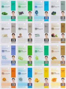 胶原蛋白精华全脸面膜套装（16片）：Dermal Korea Collagen Essence Full Face Facial Mask