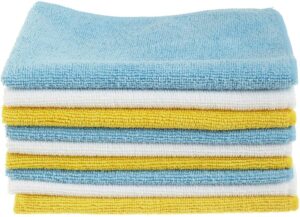 AmazonBasics Blue and Yellow Microfiber Cleaning Cloth
