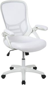 最佳白色网状办公椅：Flash Furniture High Back White Mesh Ergonomic Swivel Office Chair