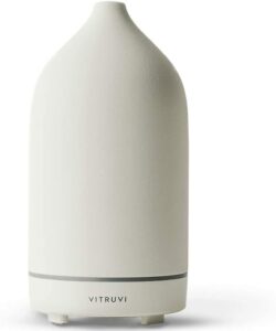 最佳陶瓷外观的香薰精油机 Vitruvi Stone Diffuser, Ceramic Ultrasonic Essential Oil Diffuser for Aromatherapy