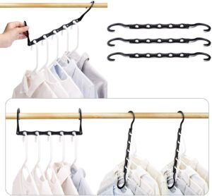 节省空间一次可挂多件衣服的魔术衣架 HOUSE DAY Black Magic Hangers Space Saving Clothes Hangers Organizer