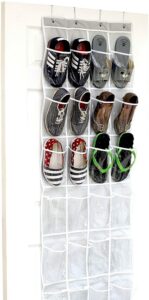 透明门挂式鞋的收纳神器 SimpleHouseware Crystal Clear Over The Door Hanging Shoe Organizer