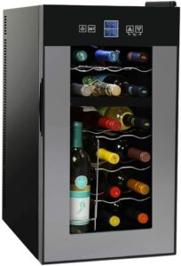 最佳垂直储藏葡萄酒柜 NutriChef 18 Bottle Dual Zone Thermoelectric Wine Cooler