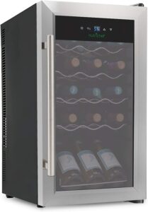 最佳日常使用的红酒冷藏柜 NutriChef 18 Bottle Dual Zone Thermoelectric Wine Cooler