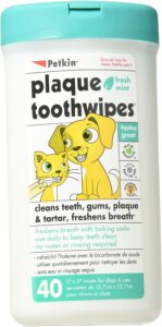 最适合清洁狗狗牙齿的湿巾 Petkin Toothwipes Dogs