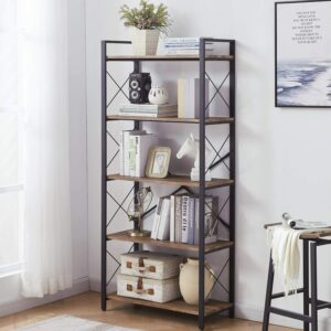 集艺术元素和实用功能为一体的书架 OIAHOMY 5-Tier Vintage Bookshelf