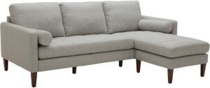客厅沙发推荐Rivet Aiden Mid-Century Modern Reversible Sectional Sofa