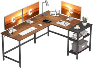 用户评价很高的一款L型办公桌 CubiCubi L Shape Computer Desk with Storage Shelf