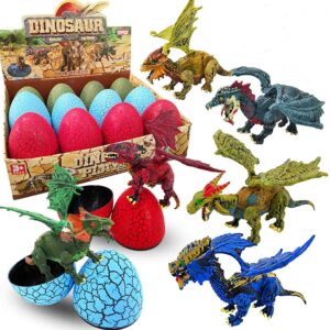 3D恐龙蛋玩具 12 Pcs Large Dinosaur Eggs with 3D Dinosaur Figures Toys