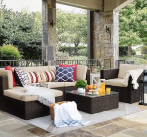 Flamaker 6件露台户外家具套装 Flamaker 6 Pieces Patio Furniture Outdoor Sets