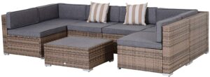 Outsunny 7件式户外露台沙发套件 Outsunny 7-Piece Outdoor Wicker Patio Sofa Set