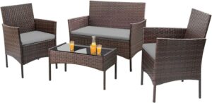 整体性能很出色的露台家具 Homall 4 Pieces Patio Furniture Sets