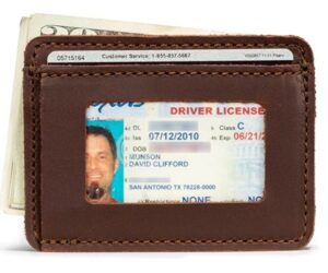 经典前袋钱包 Saddleback Leather Co. Slim Full Grain Leather Front Pocket ID Window Wallet