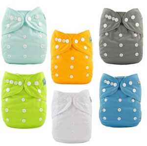 通气性强的布尿布 ALVABABY Baby Cloth Diapers One Size Adjustable