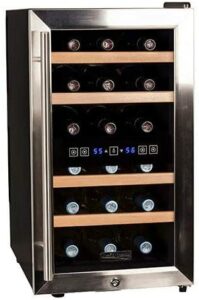 最受好评的18瓶双区红酒冰柜 Koldfront 7 Series 14 Inch 18 Bottle Free Standing Dual Zone Cooling Wine Cooler