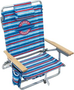 沙滩椅 Tommy Bahama 5-Position Classic Lay Flat Folding Backpack Beach Chair