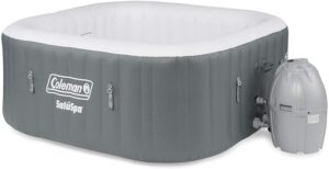 Coleman4人便携式充气户外方形热水浴缸 Coleman 15442-BW SaluSpa 4 Person Portable Inflatable Outdoor Square Hot Tub Spa