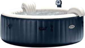 Intex 6人家用充气便携式加热圆形热水浴缸 Intex 28409E PureSpa 6 Person Home Inflatable Portable Heated Round Hot Tub Spa