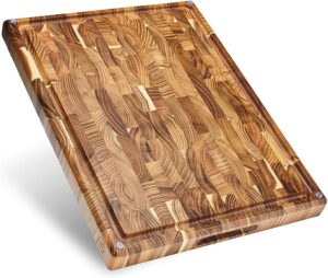 最佳木制切肉版 Sonder Los Angeles Large Thick End Grain Teak Wood Cutting Board