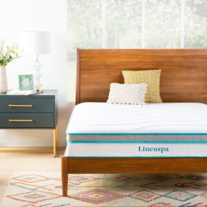 非常畅销 Linenspa 10 Inch Memory Foam and Innerspring Hybrid Mattress