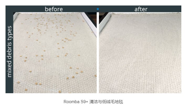 Roomba S9+的清洁低绒毛地毯图片