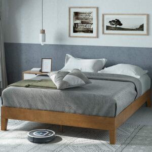 美国床垫推荐Zinus 12 Inch Deluxe Wood Platform Bed Frame