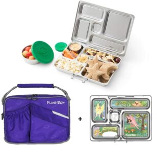 最好的不锈钢儿童午餐饭盒 PlanetBox ROVER Eco-Friendly Stainless Steel Bento Lunch Box 