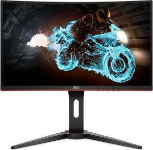 AOC C24G1A 24 曲面无框游戏显示器 AOC C24G1A 24INCH Curved Frameless Gaming Monitor, FHD 1920x1080, 1500R, VA, 1ms MPRT, 165Hz (144Hz supported), FreeSync Premium, Height adjustable