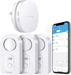 Govee WiFi 水传感器 3 件装，100dB 可调警报和应用程序警报，带电子邮件的泄漏和滴水警报，适用于家庭、地下室