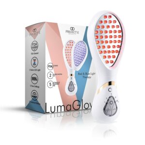 Project E Beauty LumaGlow LED 红蓝光疗法 | FDA 批准的超光子嫩肤紧致抗衰老抗痤疮斑点疤痕去除皱纹的护肤装置