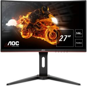 最佳PS5 1080p 27 英寸曲面 VA LED 全高清游戏显示器 AOC Gaming C27G1 LED Display