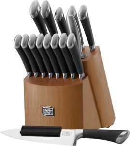 刀刃非常锋利的刀具套装：Chicago Cutlery Fusion 17 Piece Knife Block Set