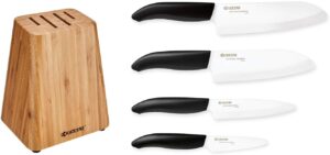 最佳陶瓷刀具套装：Kyocera Bamboo Knife Block Set